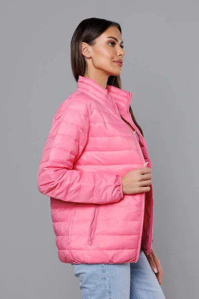 Lehká růžová prošívaná bunda pro ženy 6MZ74V J.STYLE