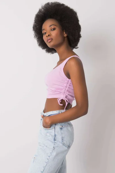 RUE PARIS Světle fialový crop top FPrice