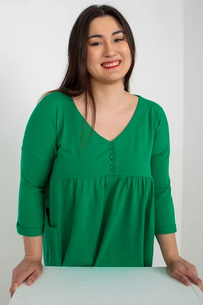 Zelené plus size bavlněné šaty FPrice