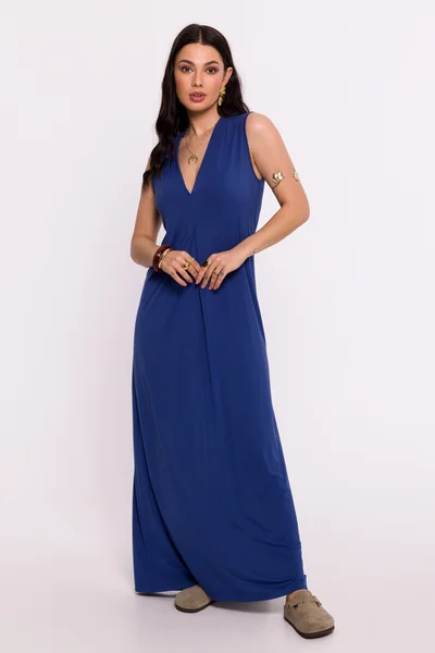 Viskózové maxi modré šaty Venuše