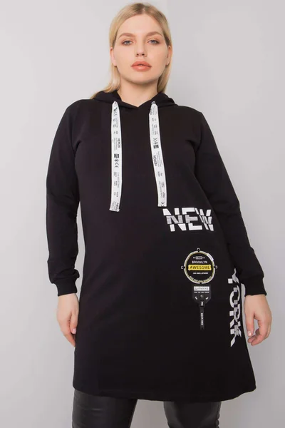 Dámská černá bavlněná tunika plus size FPrice