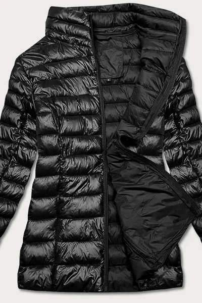 Lehká černá prošívaná bunda pro ženy O52TMV J.STYLE