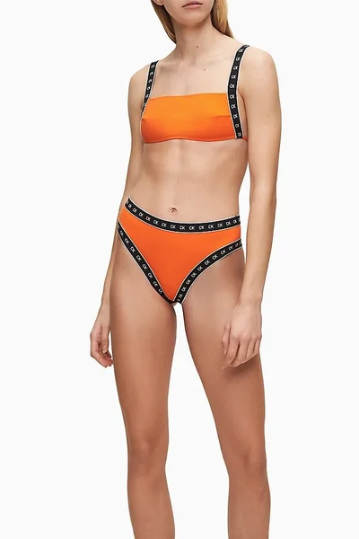 Dámské vrchní díl plavek 08G4 oranžová - Calvin Klein