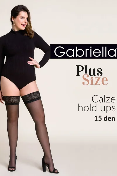 Dámské samodržící punčochy Gabriella Plus Size 481 7-8 EP9 den