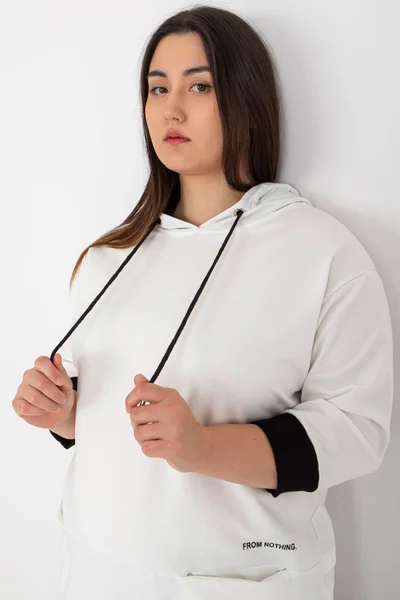 Ecru plus size bavlněná mikina FPrice