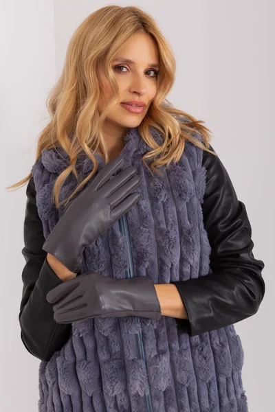 Šedé textilní rukavice s hladkým vzorem od FPrice