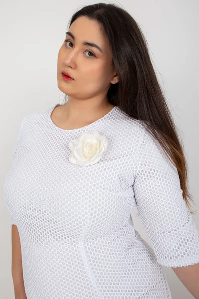 Královské Bílé Plus Size Šaty LK-SK Elegantní FPrice