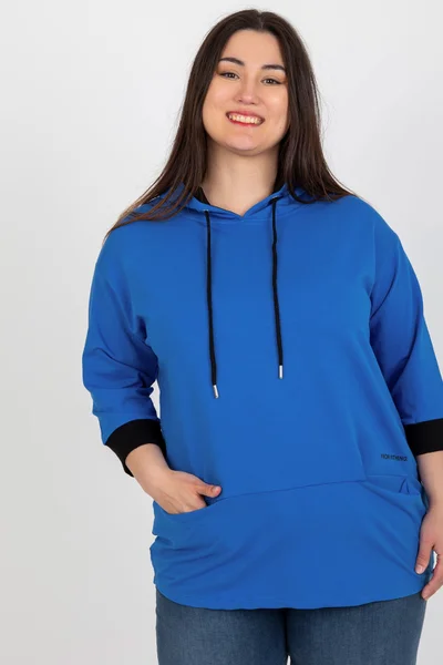 Modrá plus size mikina RV-TU 8241