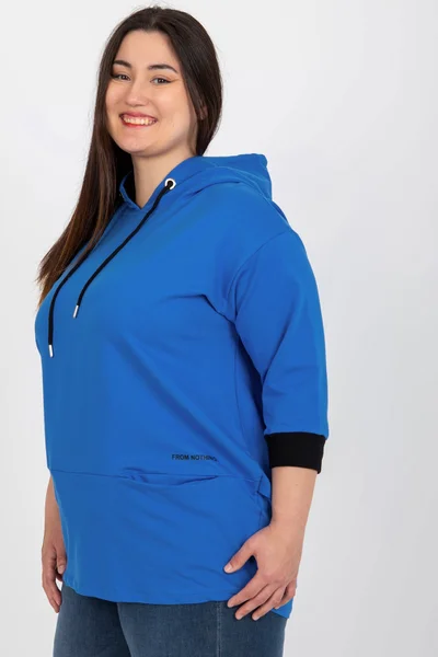 Modrá plus size mikina RV-TU 8241