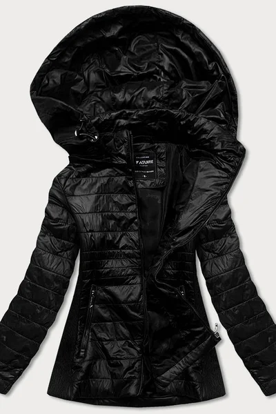 Černá prošívaná bunda pro ženy s pružnými vsadkami 776S8 ATURE