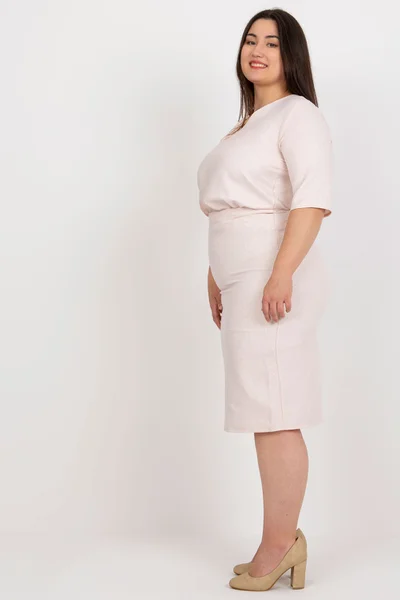 Růžová plus size elegantní sukně LK SD - FPrice