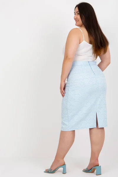 Modrá elegantní plus size sukně FPrice