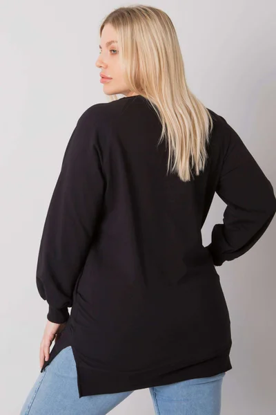 Černá bavlněná dámská mikina plus size FPrice