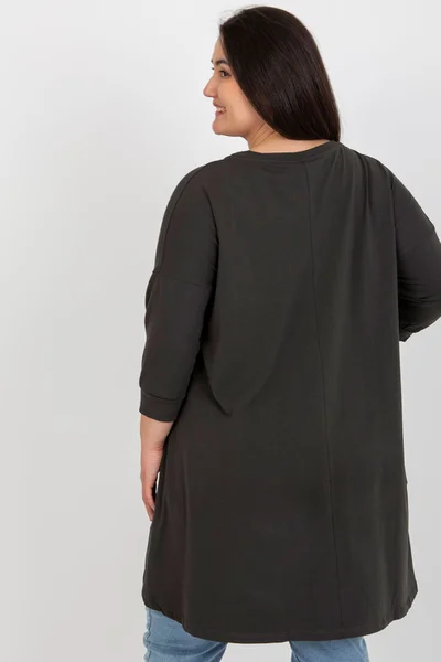 Khaki Plus Size Tunika s Gumičkou - FPrice