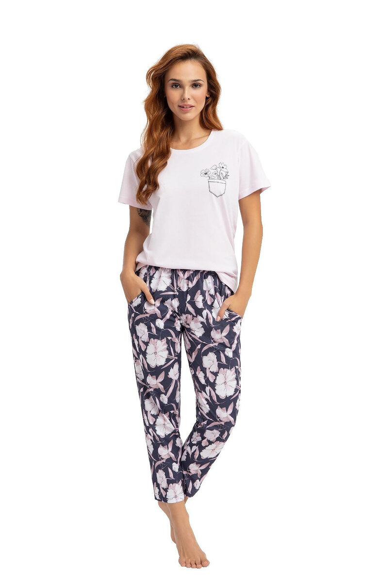 Kvalitní pyžamo pro ženy Luna, sv.růžová-modrá XL i10_P63909_1:2177_2:93_