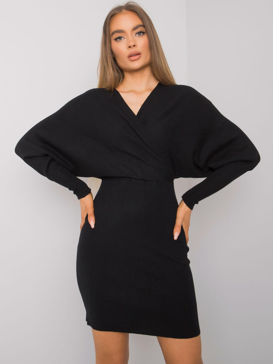 OCH BELLA Dámské černé pletené šaty FPrice, jedna velikost i523_2016103069460