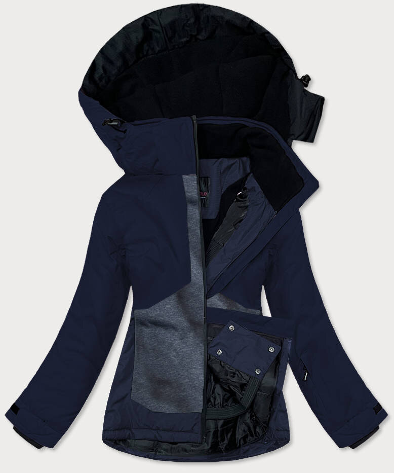 Tmavě modrá/melanžová dámská zimní snowboardová bunda JUSTPLAY, odcienie niebieskiego XL (42) i392_19018-53