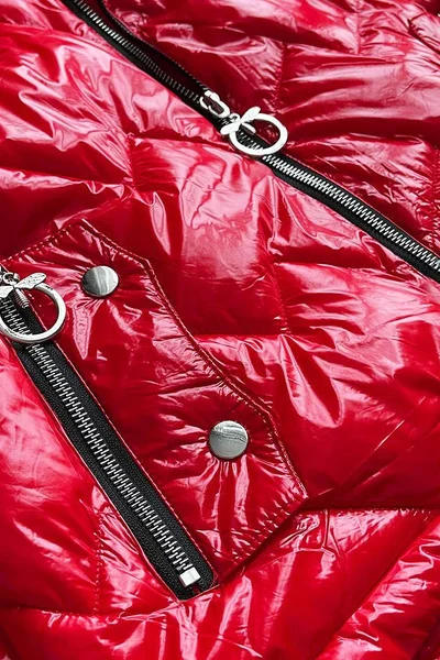 Červená prošívaná bunda pro ženy s kapucí 640 S'WEST