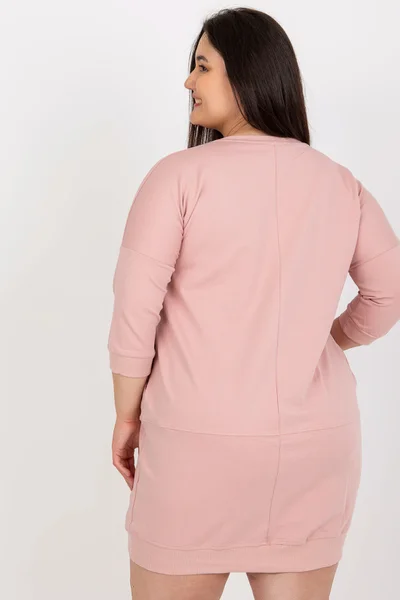 Růžová plus size tunika s aplikací - FPrice