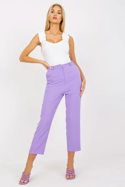 Kalhoty Orchidea - světle fialové dámské kalhoty od FPrice
