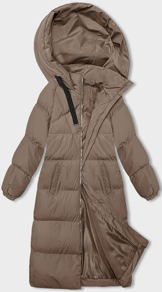Zimní péřová bunda s kapucí pro ženy - Béžová elegance od J.STYLE, odcienie beżu XL (42) i392_22614-53