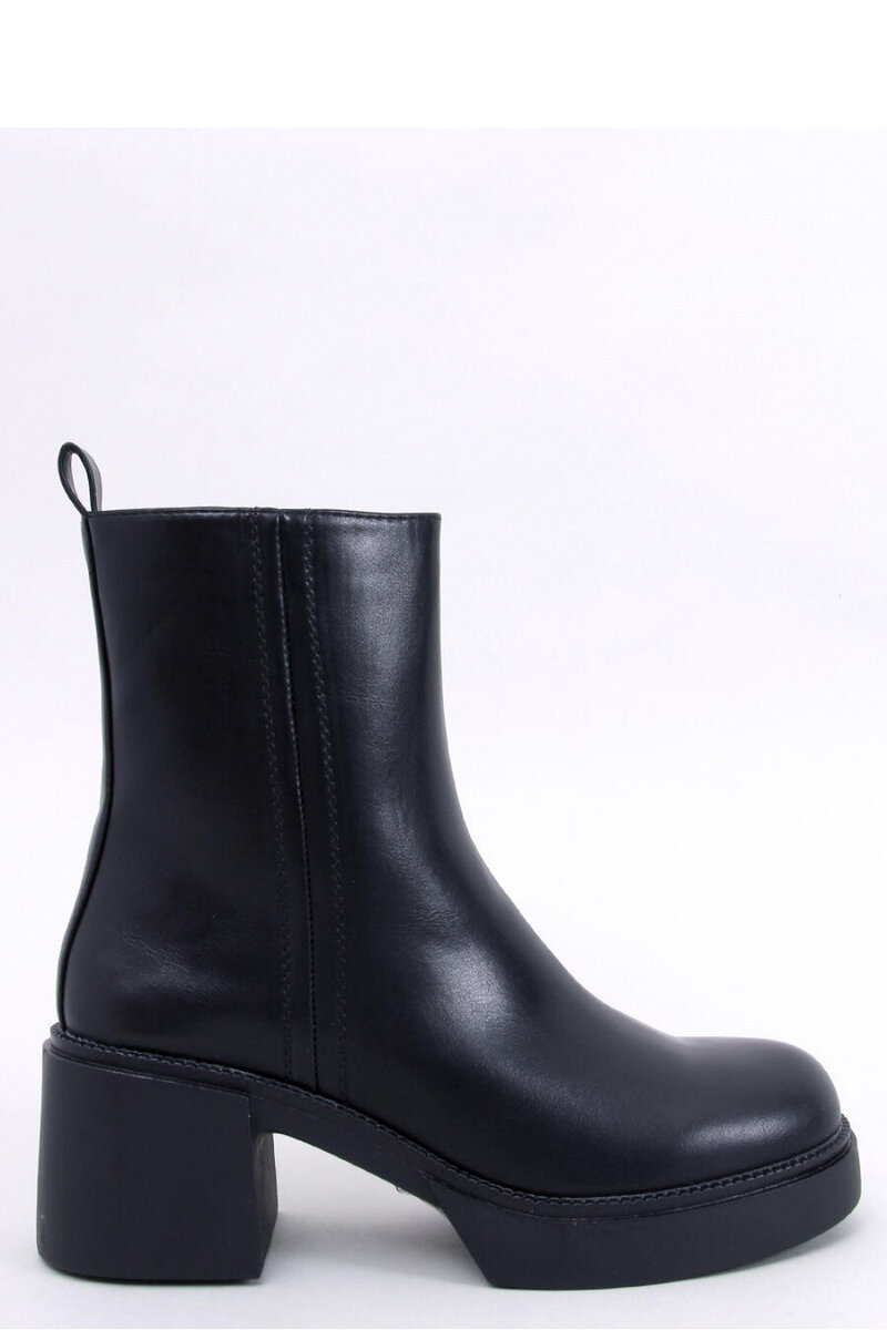 Černé dámské boty na podpatku Inello - Klasický model s pohodlným zipem, 40 i240_187370_2:40