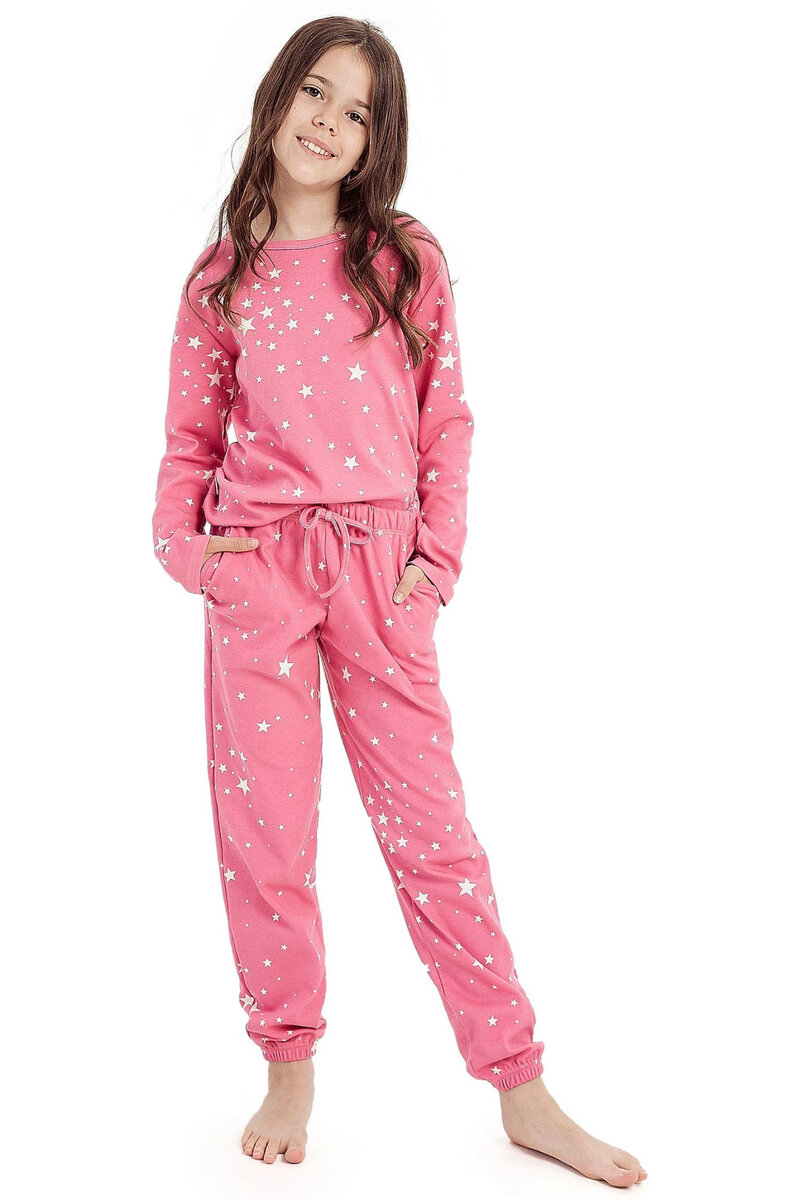 Růžové dívčí pyžamo s hvězdičkami Eryka Taro, Růžová 158 i41_9999931812_2:růžová_3:158_