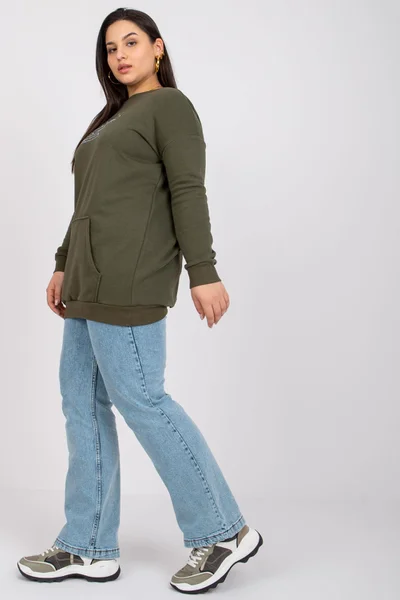 Dámská khaki plus size klokanka Fashionhunters