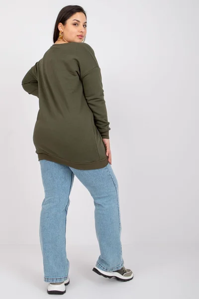 Dámská khaki plus size klokanka Fashionhunters