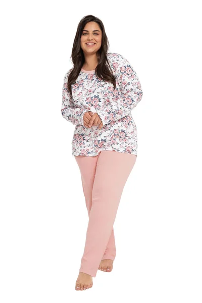 Růžové květy - Dámské pyžamo z bavlny TARO