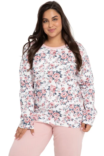 Růžové květy - Dámské pyžamo z bavlny TARO