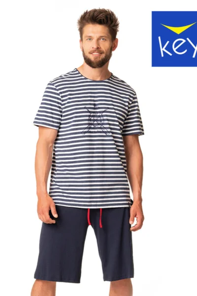 Mužské pletené pyžamo Key Stripy