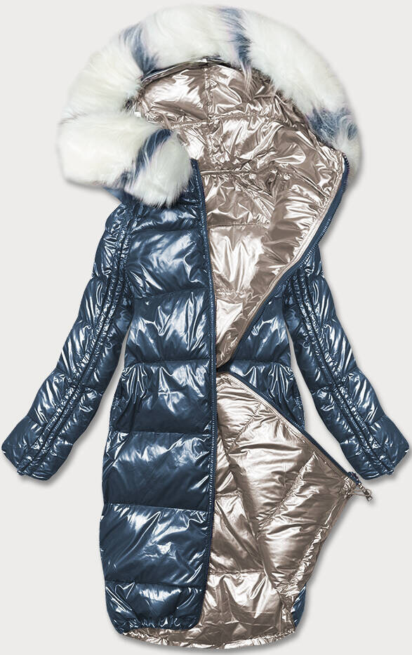 Lesklá bunda na zimu MINORITY v béžové barvě s kapucí, odcienie beżu S (36) i392_20374-46