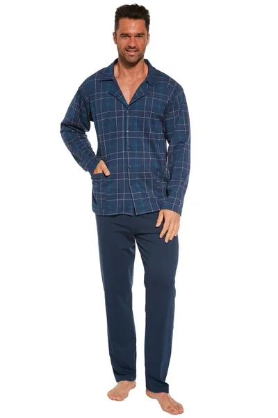 Mužské pohodlné pyžamo v tmavě modré barvě - Cornette