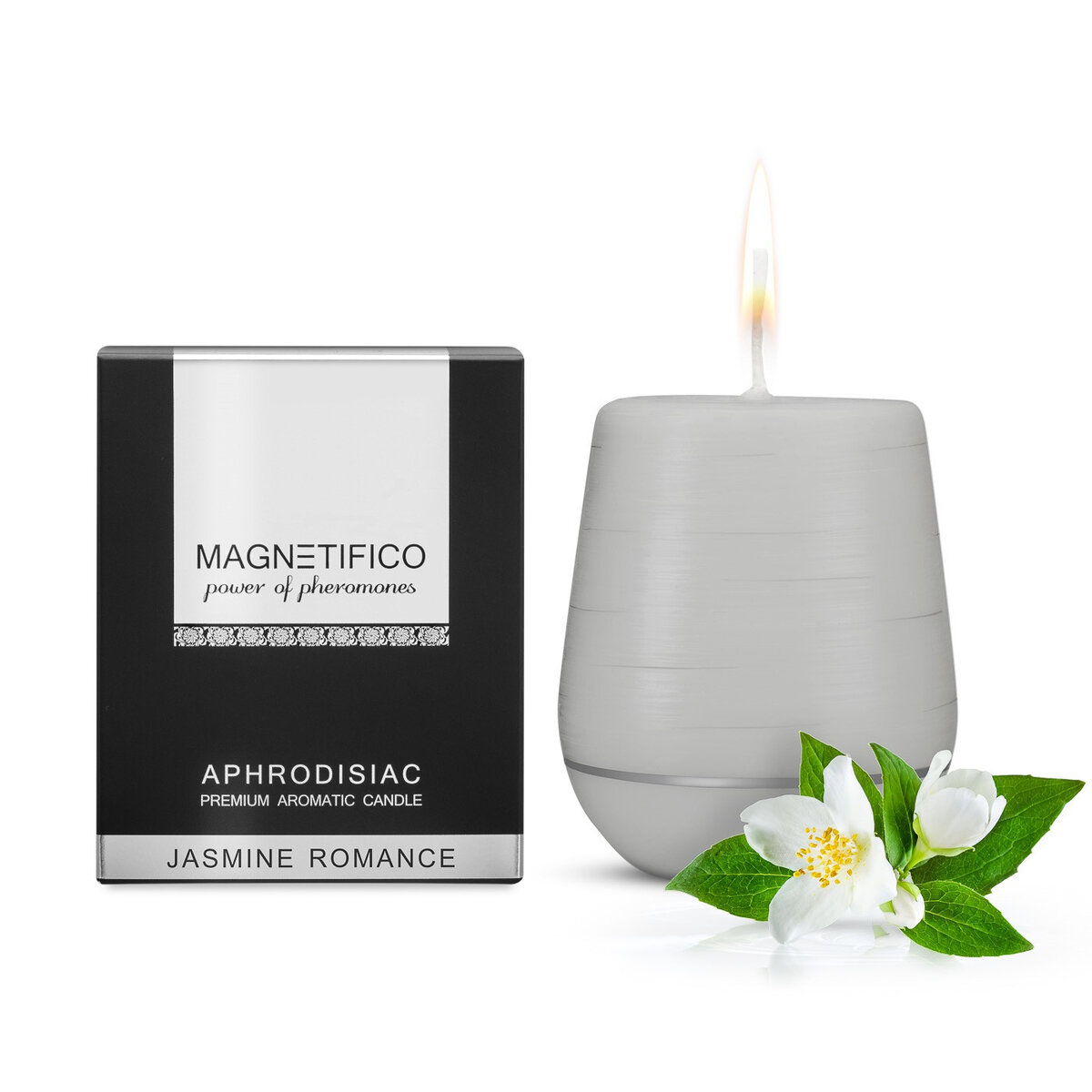 Afrodiziakální vonná svíčka Magnetifico Aphrodisiac Candle Jasmine Romance - Valavani, šedá UNI i10_P27326_1:120_2:114_