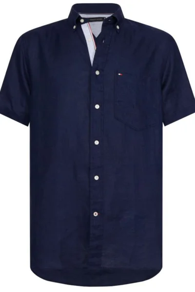 Mužská lněná košile Tommy Hilfiger Modrá