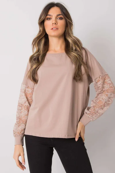 Dámský svetr plus size růžový FPrice
