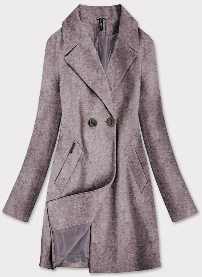 Hnědý dámský dvouřadový kabát 54SX ROSSE LINE, odcienie brązu XL (42) i392_16706-53