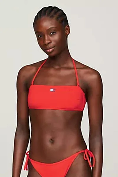 Dámský top v červené barvě BANDEAU Tommy Hilfiger