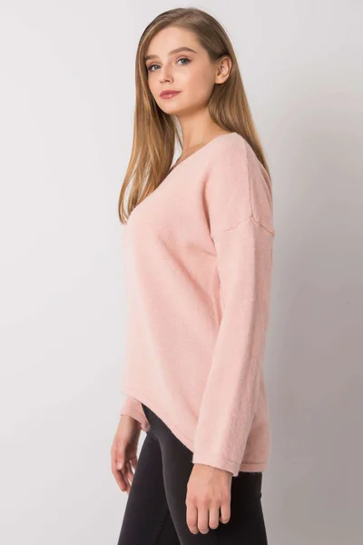 Dámský světle růžový oversize svetr FPrice