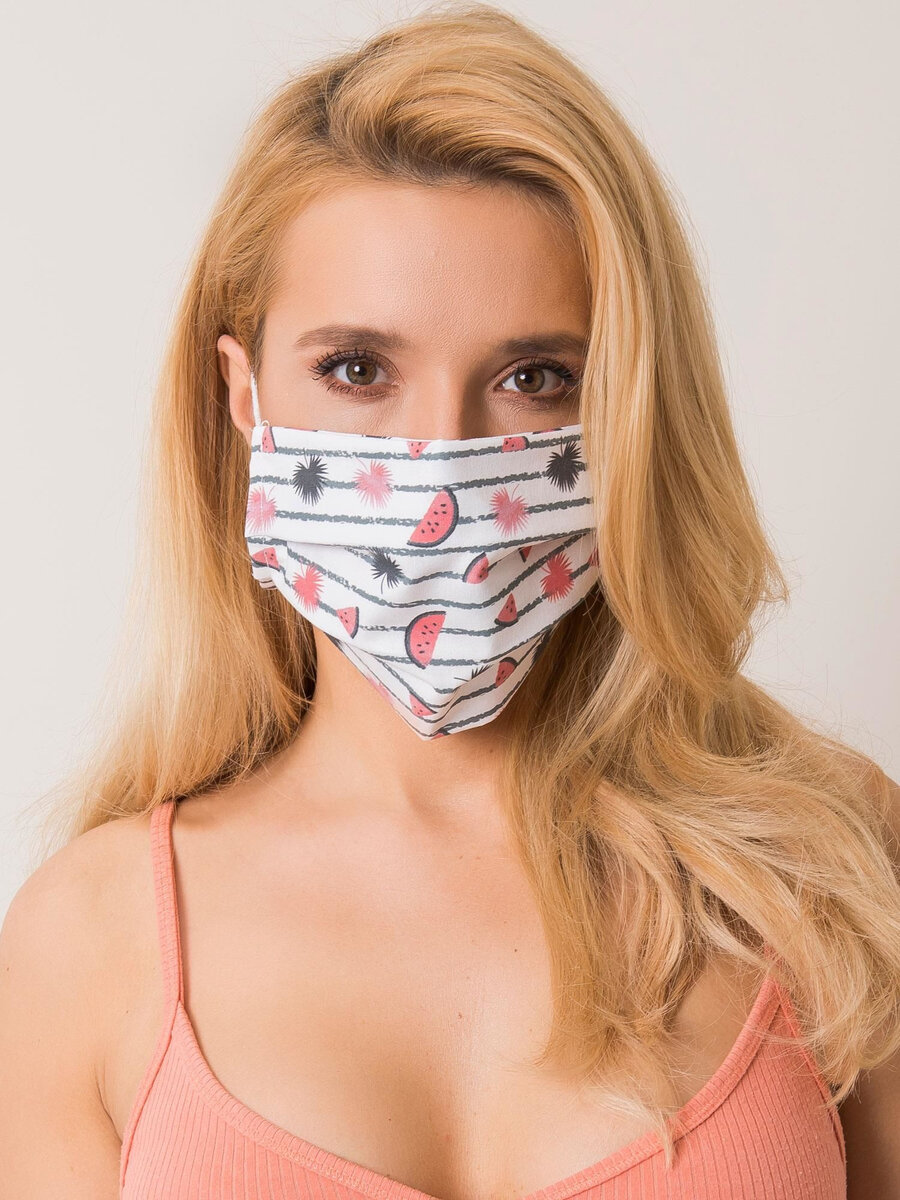 Ochranná maska s bílým a růžovým potiskem FPrice, jedna velikost i523_2016102614593