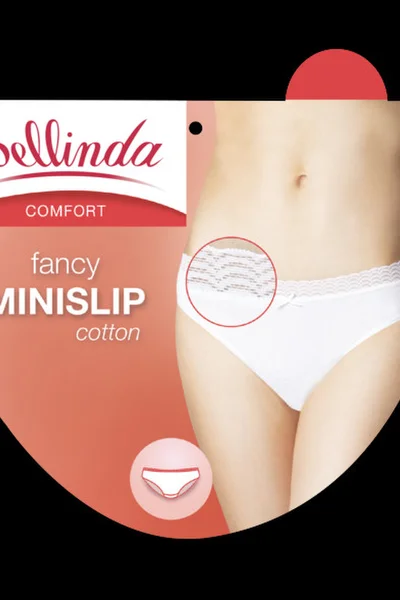Dámské kalhotky s krajkou FANCY COTTON MINISLIP - BELLINDA - světle růžová