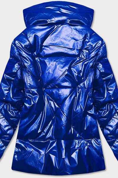 Světle modrá bunda pro ženy s leskem 9BH Ann Gissy
