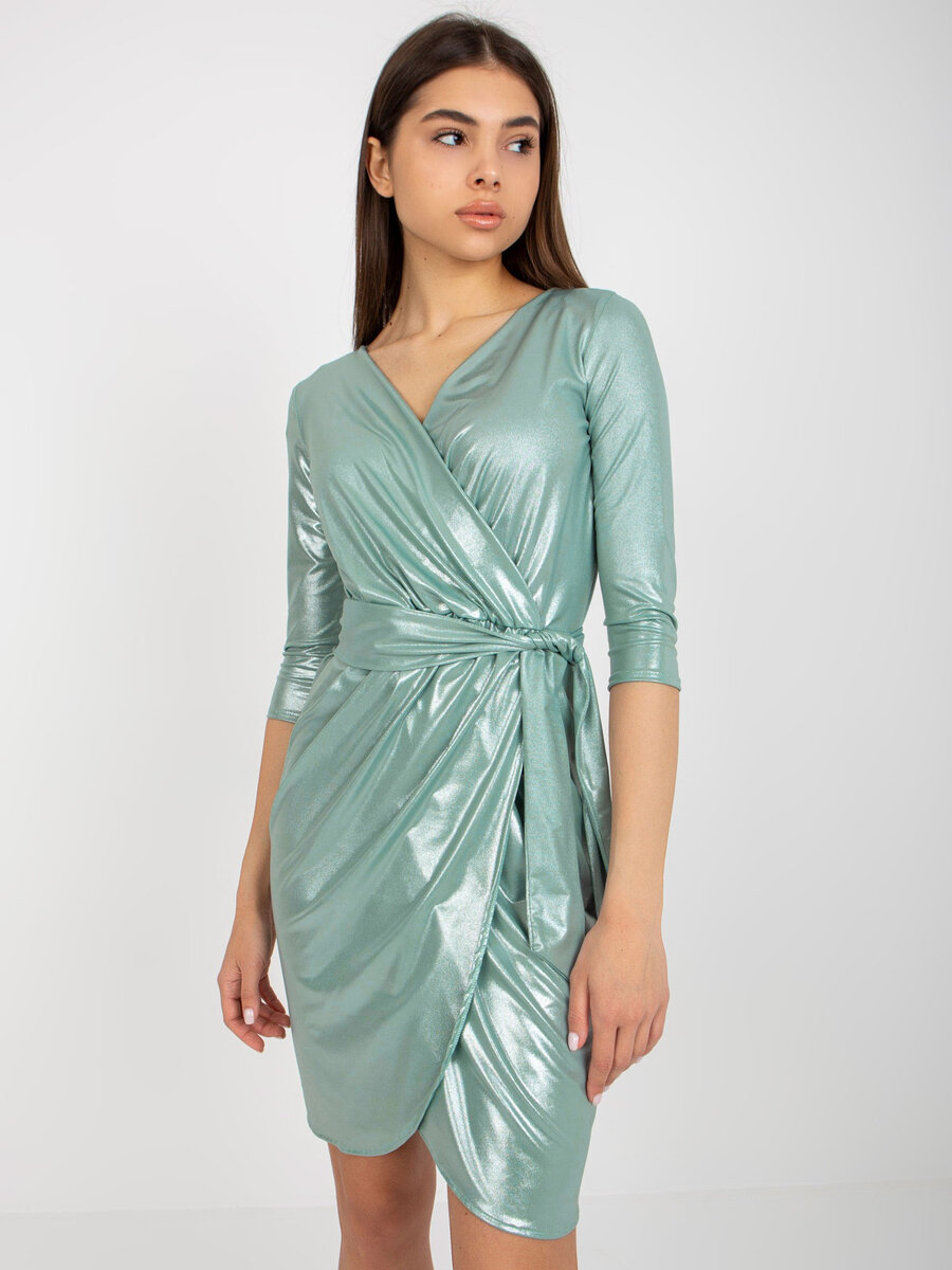 Zelené pistáciové disco šaty pro dámy, 38 i523_2016103379088