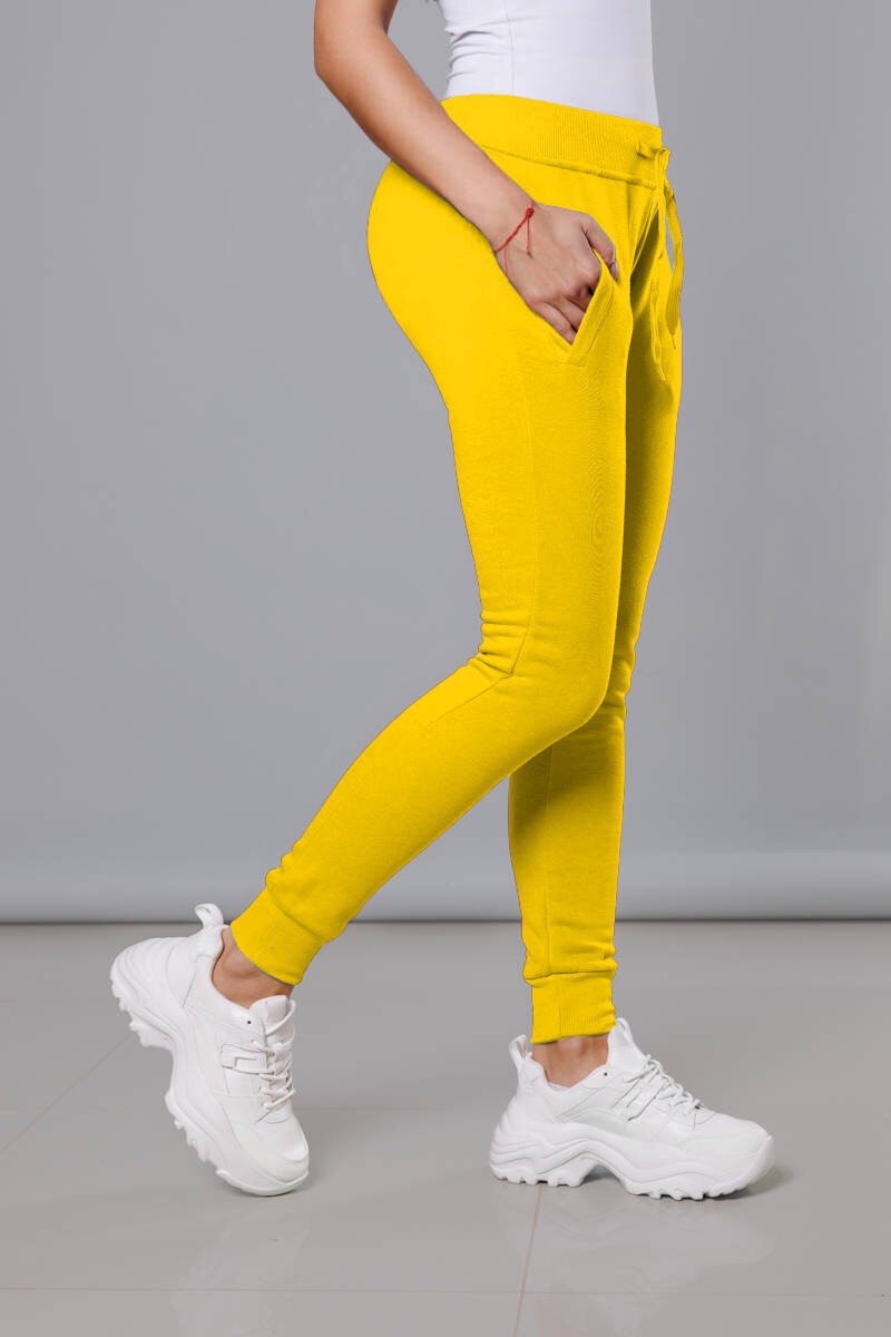 Dámské žluté teplákové kalhoty 9OS J.STYLE, odcienie żółtego XL (42) i392_17607-53
