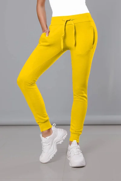 Dámské žluté teplákové kalhoty 9OS J.STYLE