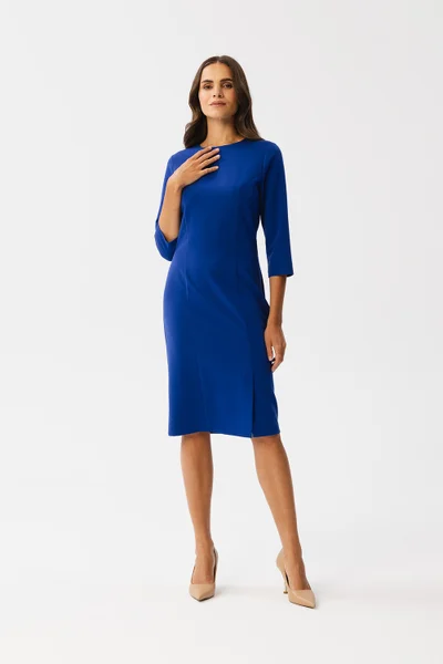 Královsky modré šaty STYLOVE - Elegantní tužkový střih