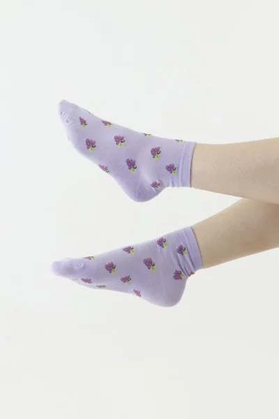 Veselé fialové ponožky s hrozny Moraj
