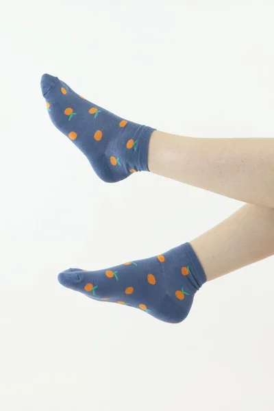 Modro-pomerančové veselé Moraj ponožky