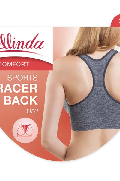 Bezešvá podprsenka pro ženy s vykrojenými zády SPORTS RACER BACK BRA - BELLINDA - černá